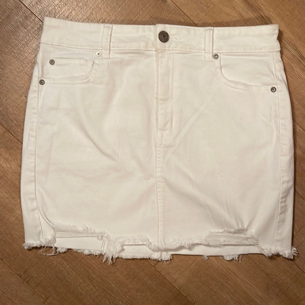 White jean skirt
